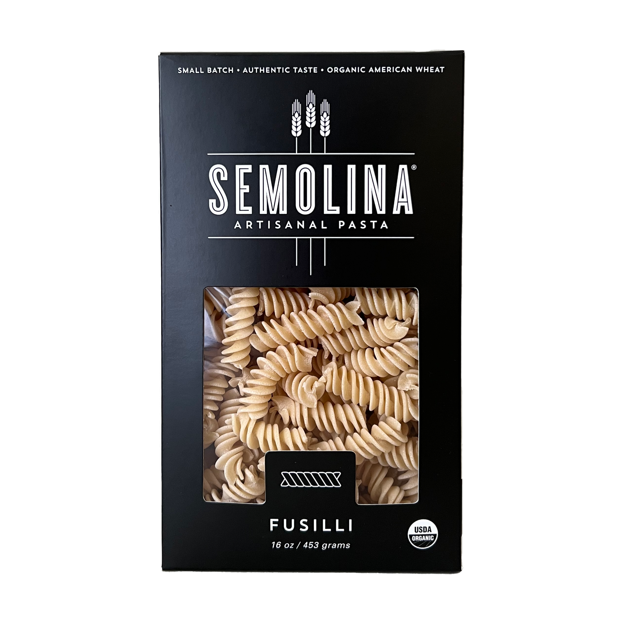 Semolina Artisanal Pasta Organic Fusilli